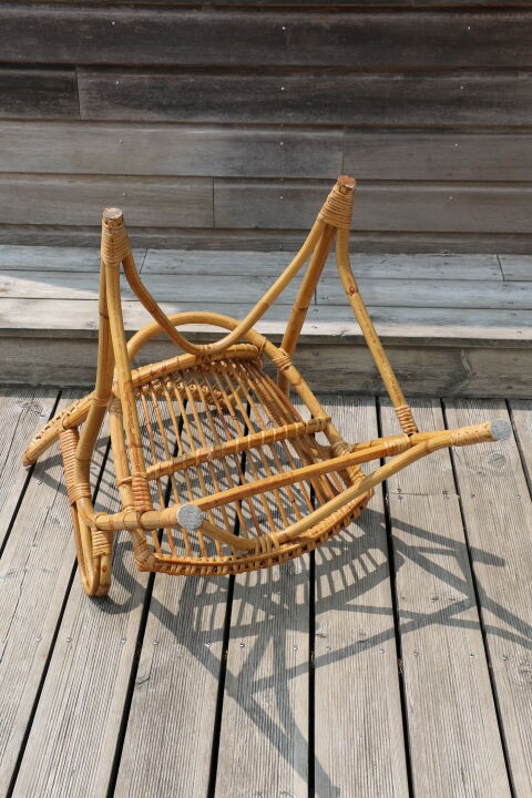 Fauteuil rotin adulte 1960