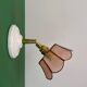 Vintage mother-of-pearl and brass wall lamp with lampshade
