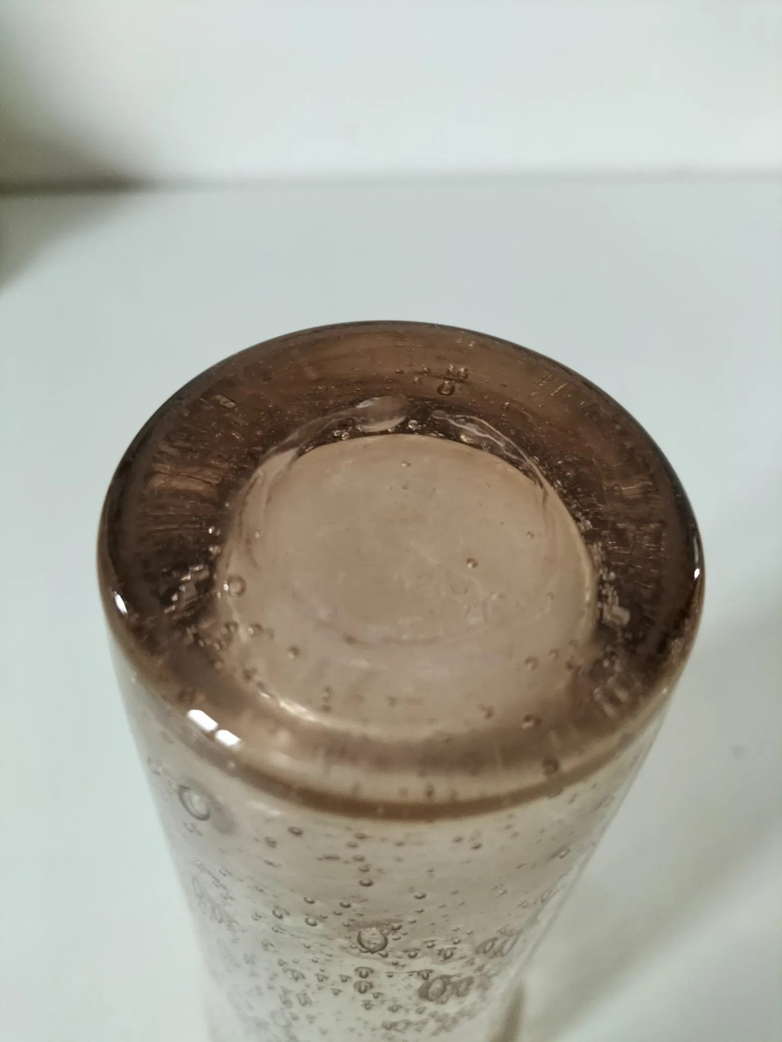 Bubble glass vase signed Biot – Pink beige