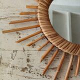 Rattan sun mirror