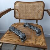 Pair of Hand-Blown Murano Glass Spiral Door Handles with Silver Dust, 1960s