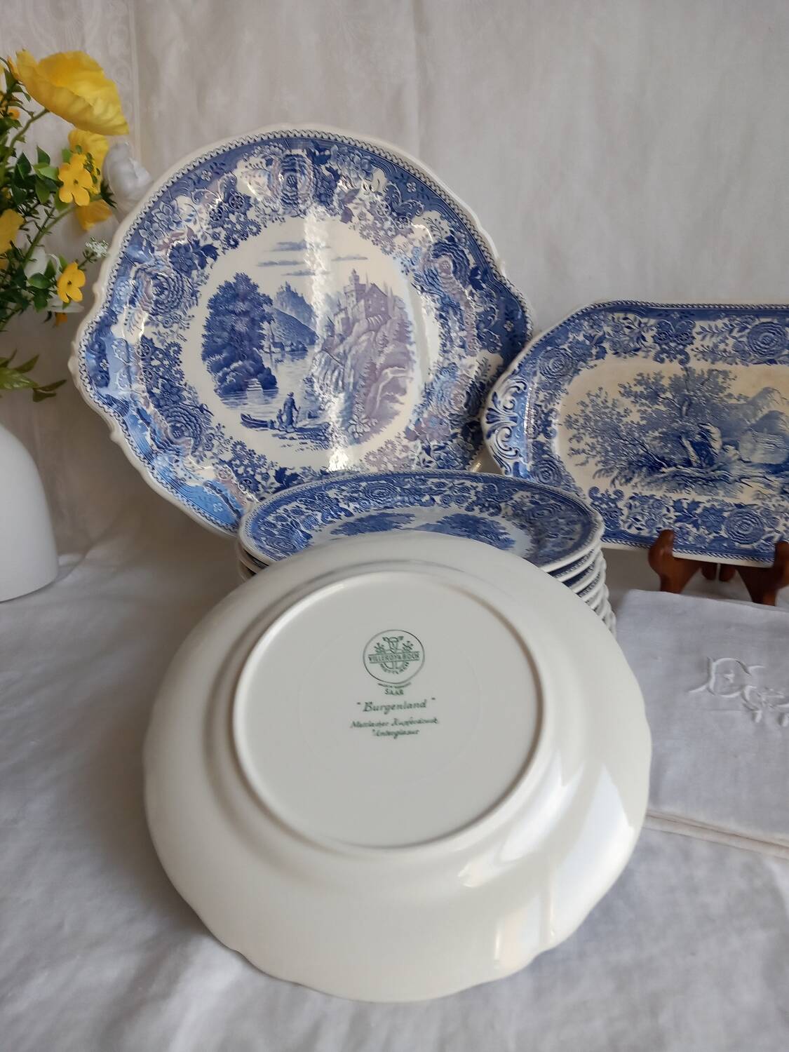 Service dessert Burgenland Villeroy & Boch – Faïence bleue – Très bon