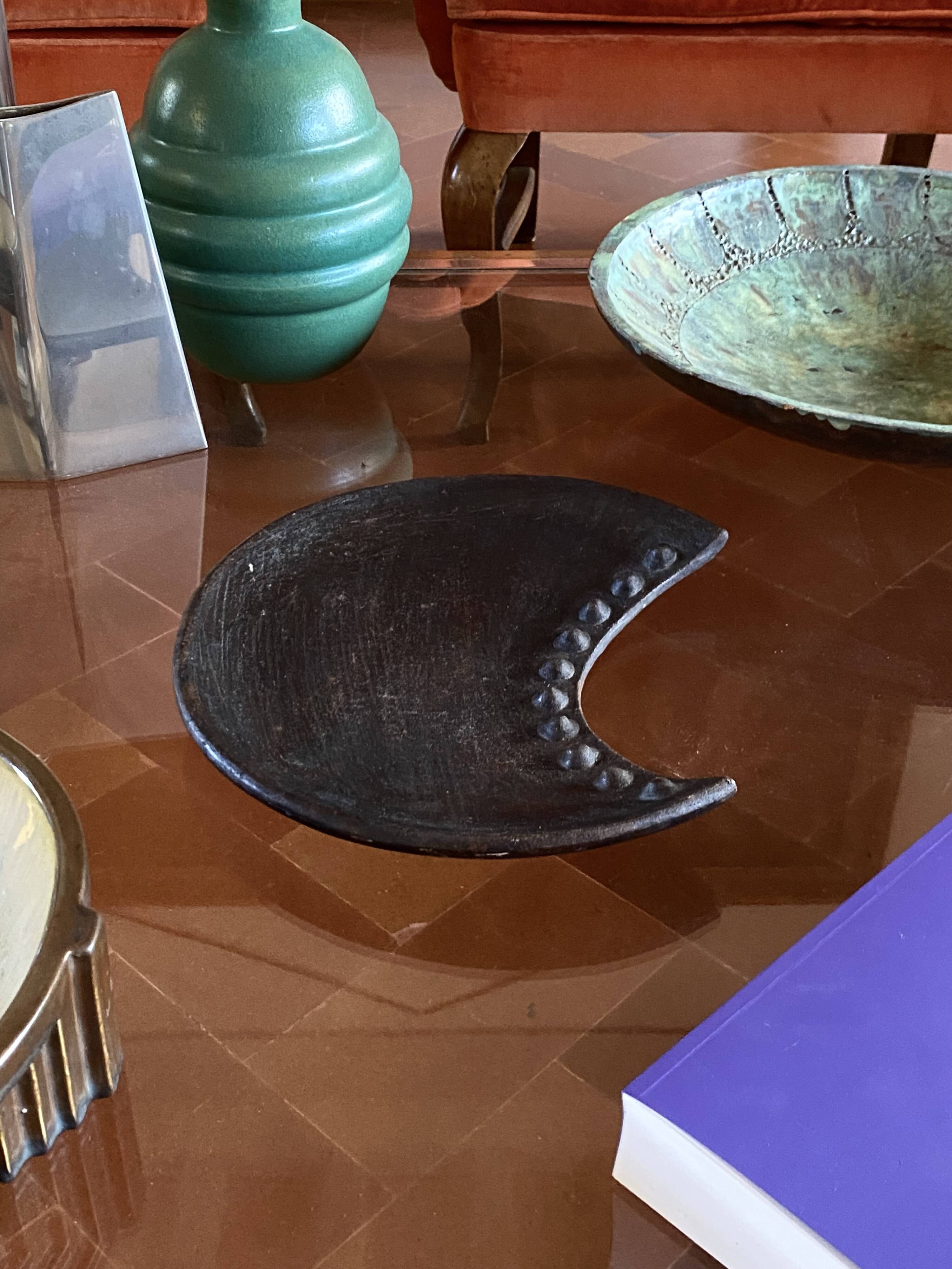 Organic modern wood tray / vide poche, France 1960s