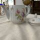 Cream porcelain coffee pot with multicoloured pastel floral decoration CT Karl Tielsch, Germany 1940s.