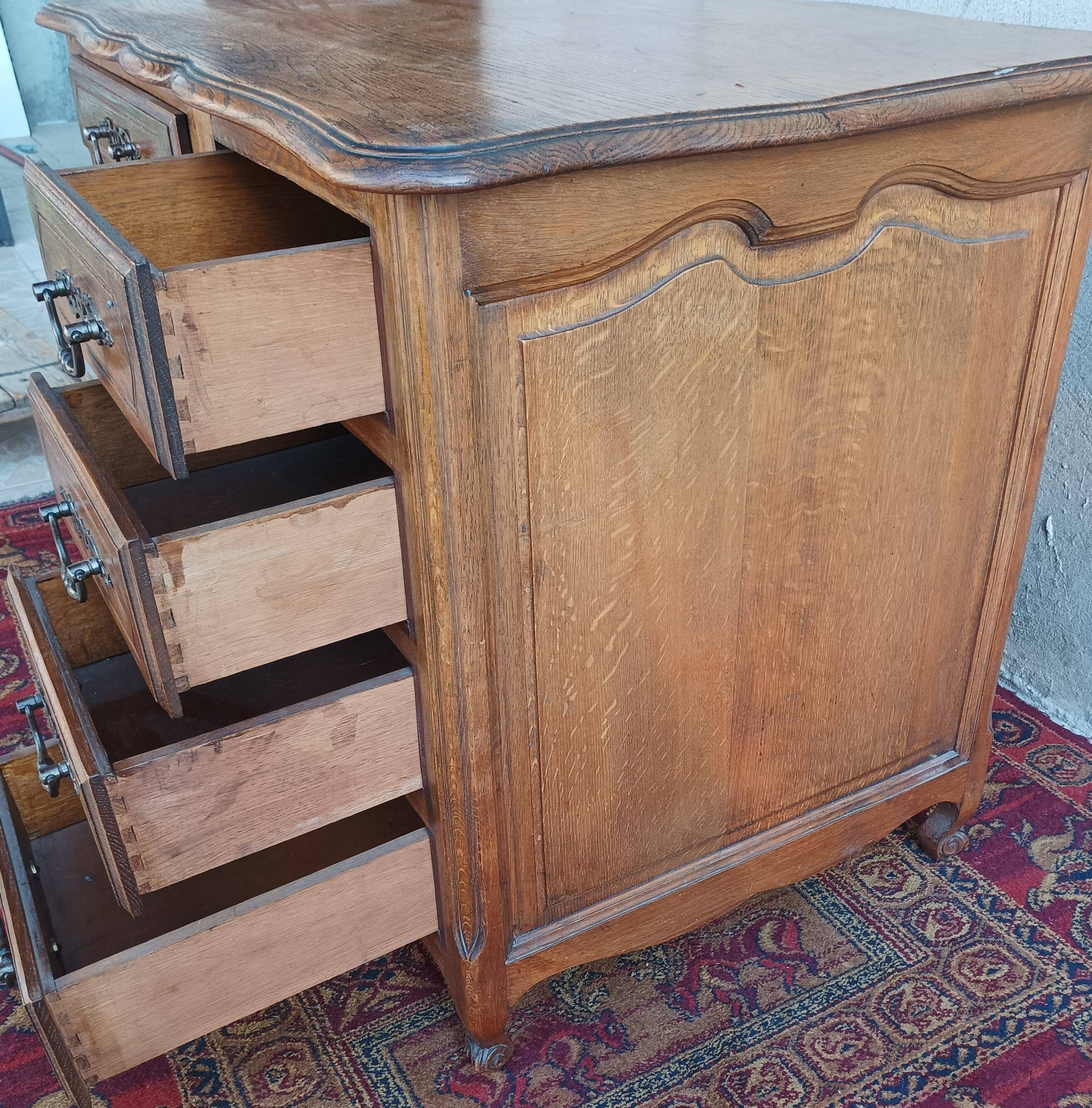 Louis XV Style Oak Desk