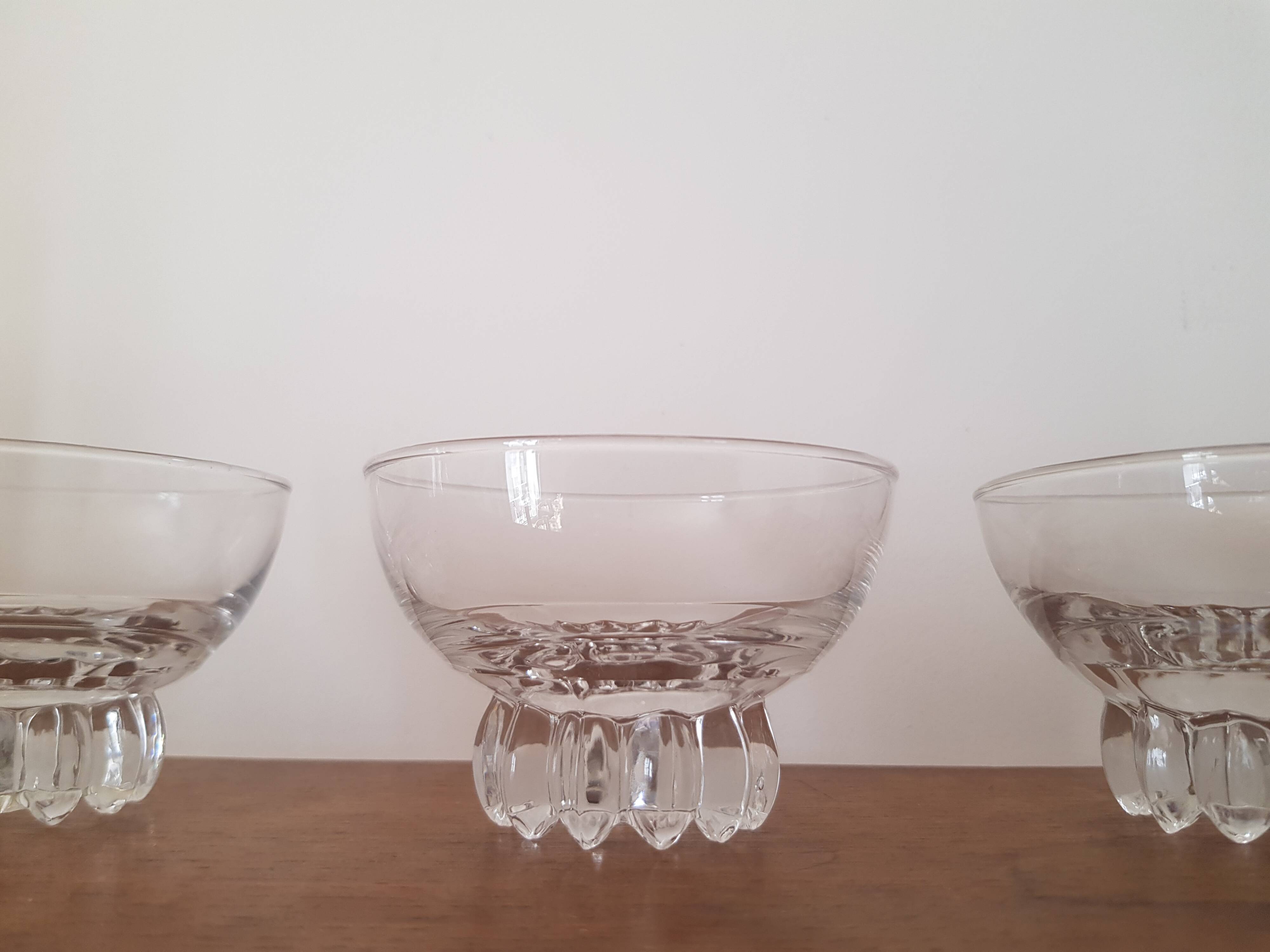 Lot de 3 verres art deco