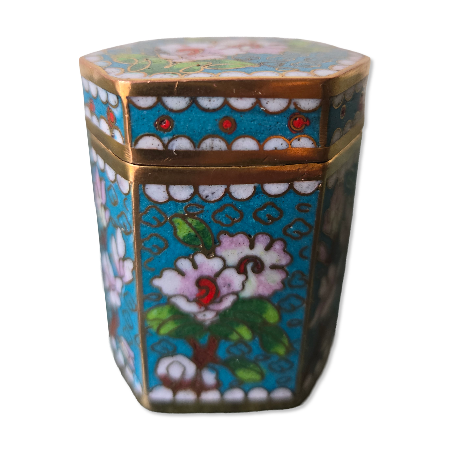 Cloisonné enamel opium box