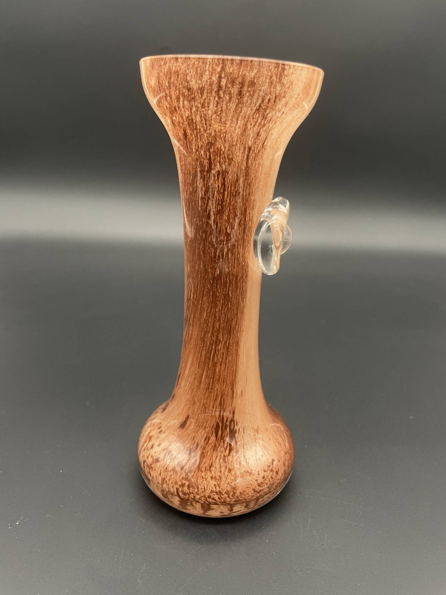 Vintage blown glass soliflore vase with applied decoration.