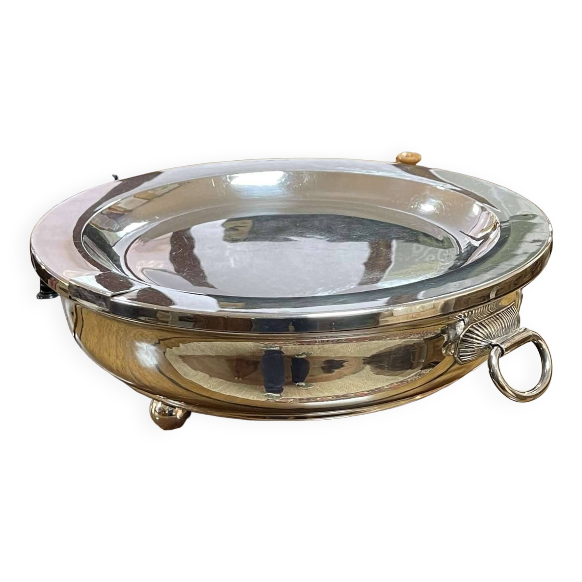 Silver metal dish warmer