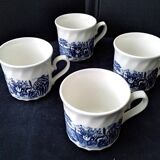 4 porcelain mug or tea cups Johnson Bros Coachings scenes