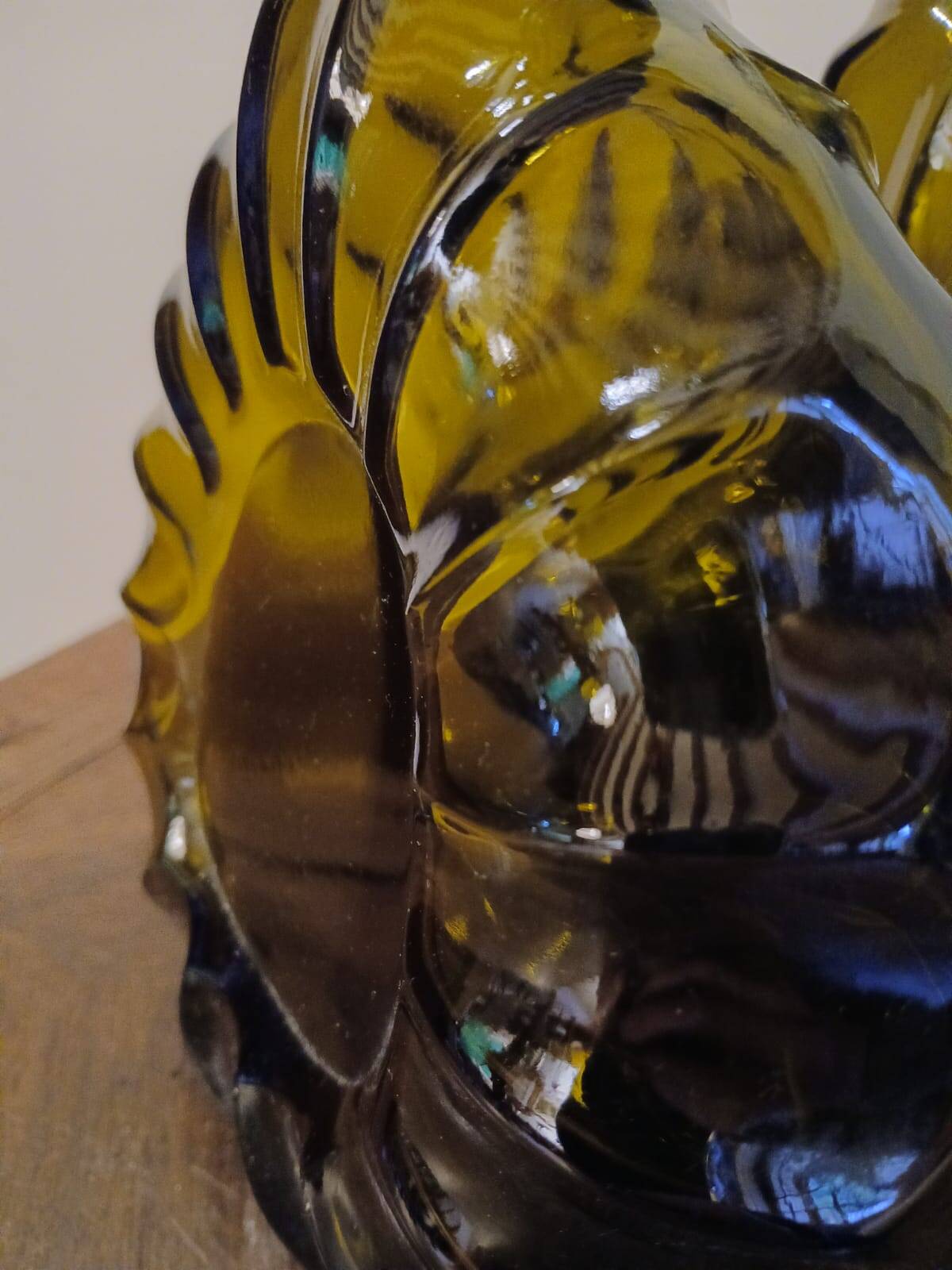 Set of 2 smoked cognac bottle soliflores