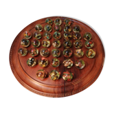 Jeu du solitaire en Palissandre de Madagascar avec billes de résine inclusion insectes