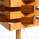 Large, Rare 1960s Pine Veneer Floor or Table Lamp — Scandinavian Production