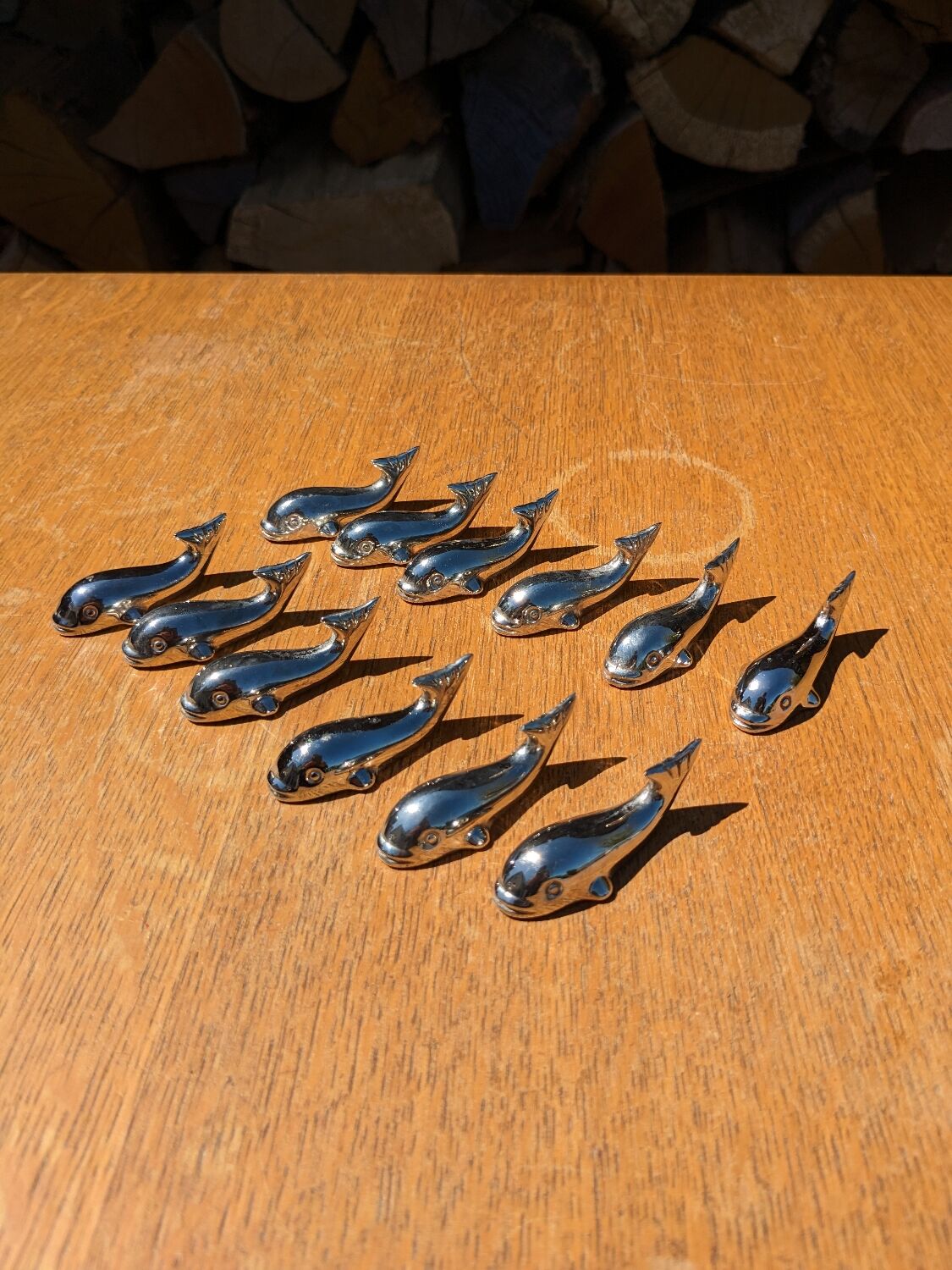 Silver knife holders whale model