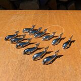Silver knife holders whale model