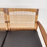 Hans Olsen for Brdr Juul Kristensen, rattan backed sofa, Denmark 1950s