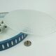 Rare large ceiling light by hillebrand 1960s textured glass blue metal fram