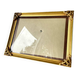 Cadre photo vintage en métal doré 21,5 cm x 16,5 cm verre convexe