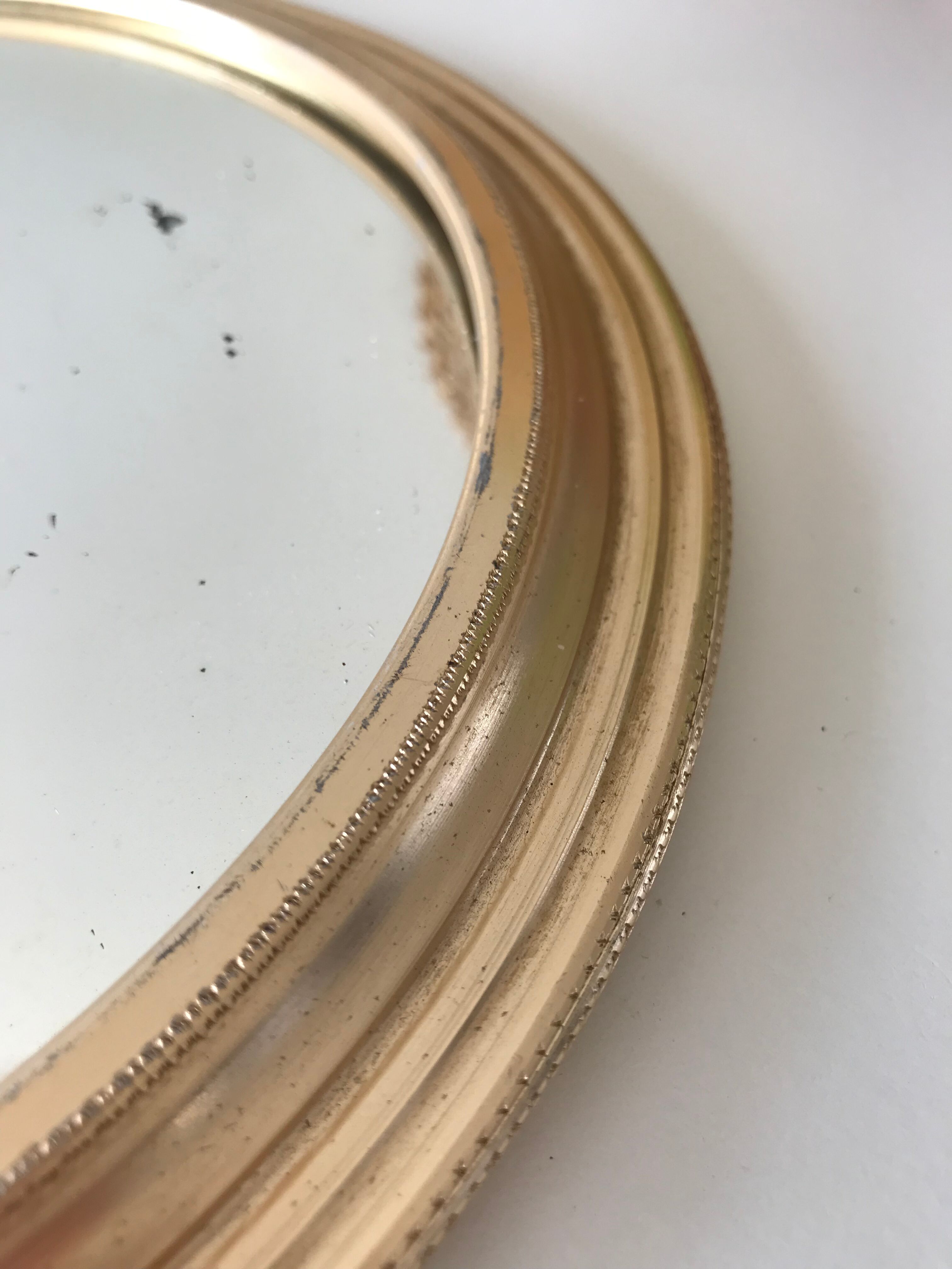 Miroir rond doré 24cm