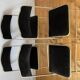 Series of 4 foldable velvet chairs