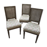 3 Louis XVI style chairs with canned backrest