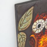 Wall decoration Owls in ceramic relief from the 60s / 70s