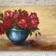Oil on canvas bouquet of roses signed P. HELLO