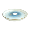 Round tray Napoleon III in opaline painted with flowers on gold stem