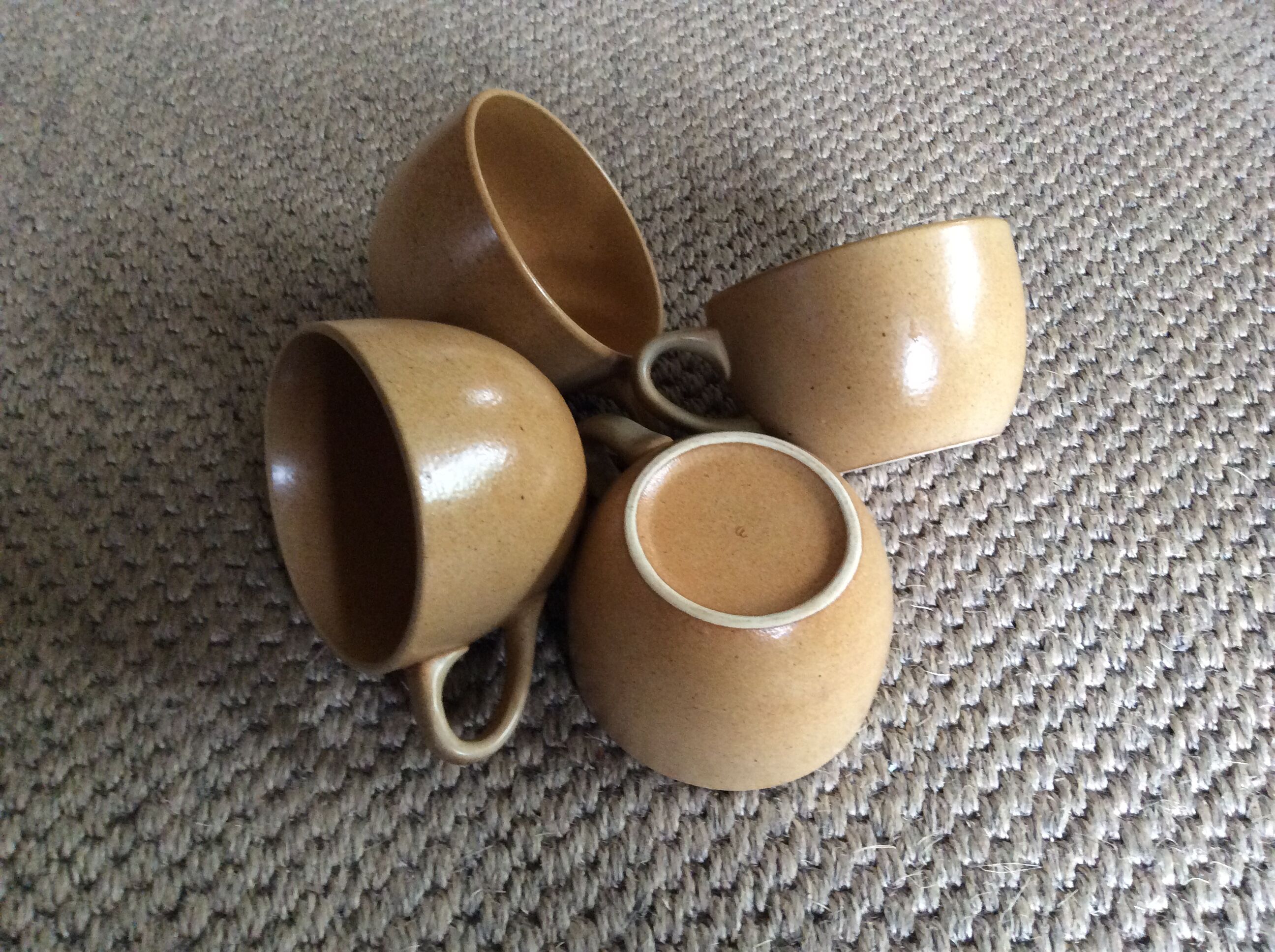 Series of 4 sandstone cups