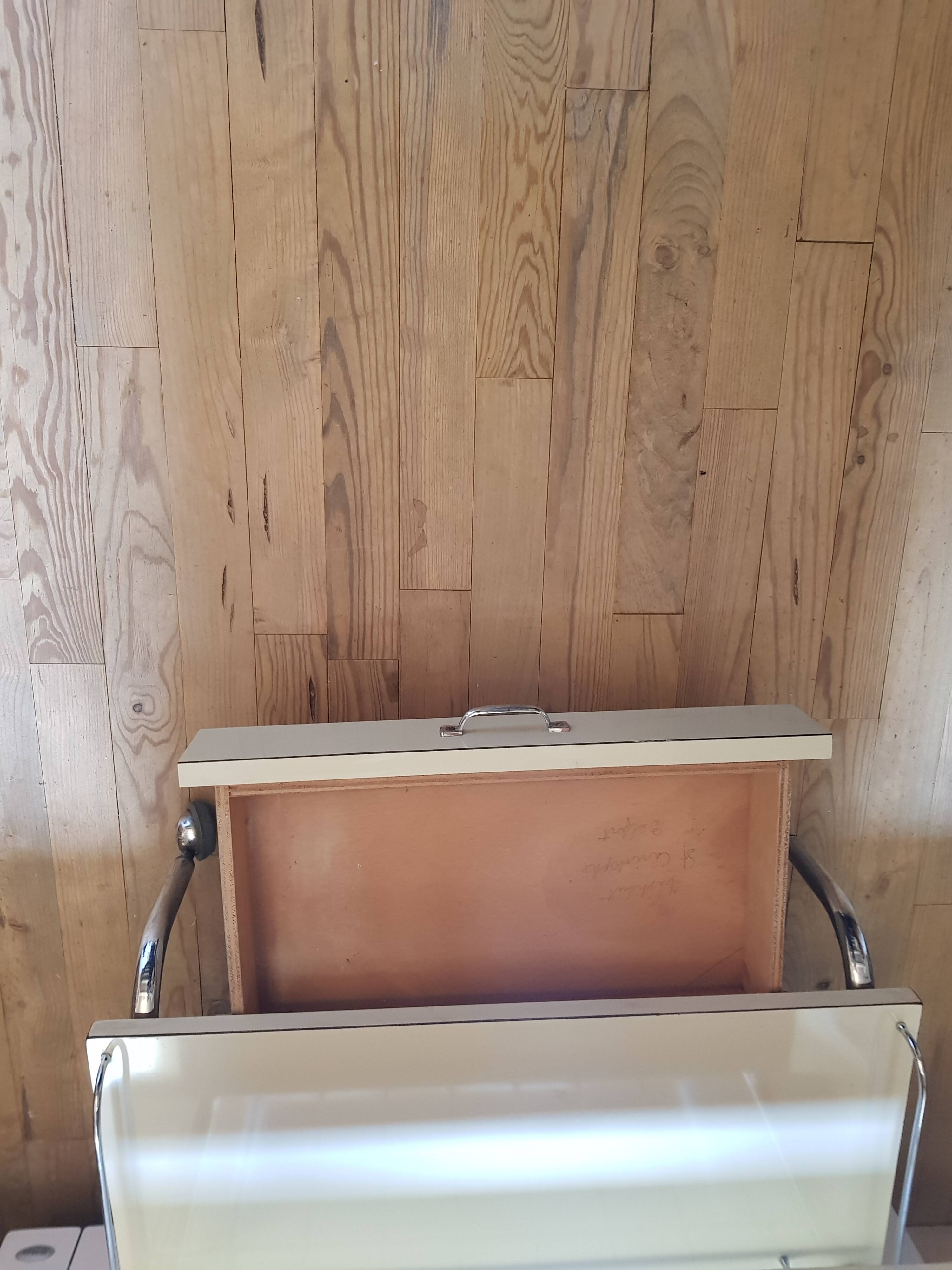 Rolling serving table with drawer