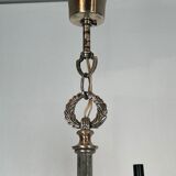 Neoclassical style chandelier in silver-plated metal by the house of Charles.