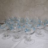 12 vintage myosotis model wine glasses