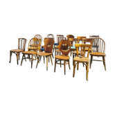 Set of 20 mismatched bistro chairs