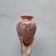 Vintage ceramic vase - powder pink / peach with pearlescent and marbled effect /