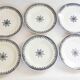6 assiettes en terre de fer bleue