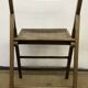Chaise pliante en bois et cannage vintage