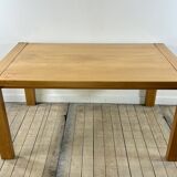 Extendable table in solid oiled elm by maison regain 1970