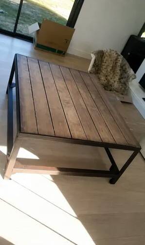 Industrial coffee table iron/beam