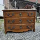 Curved Louis XV style chest of drawers in solid walnut