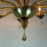 Venetian chandelier in mordoré murano glass by venini circa 1940