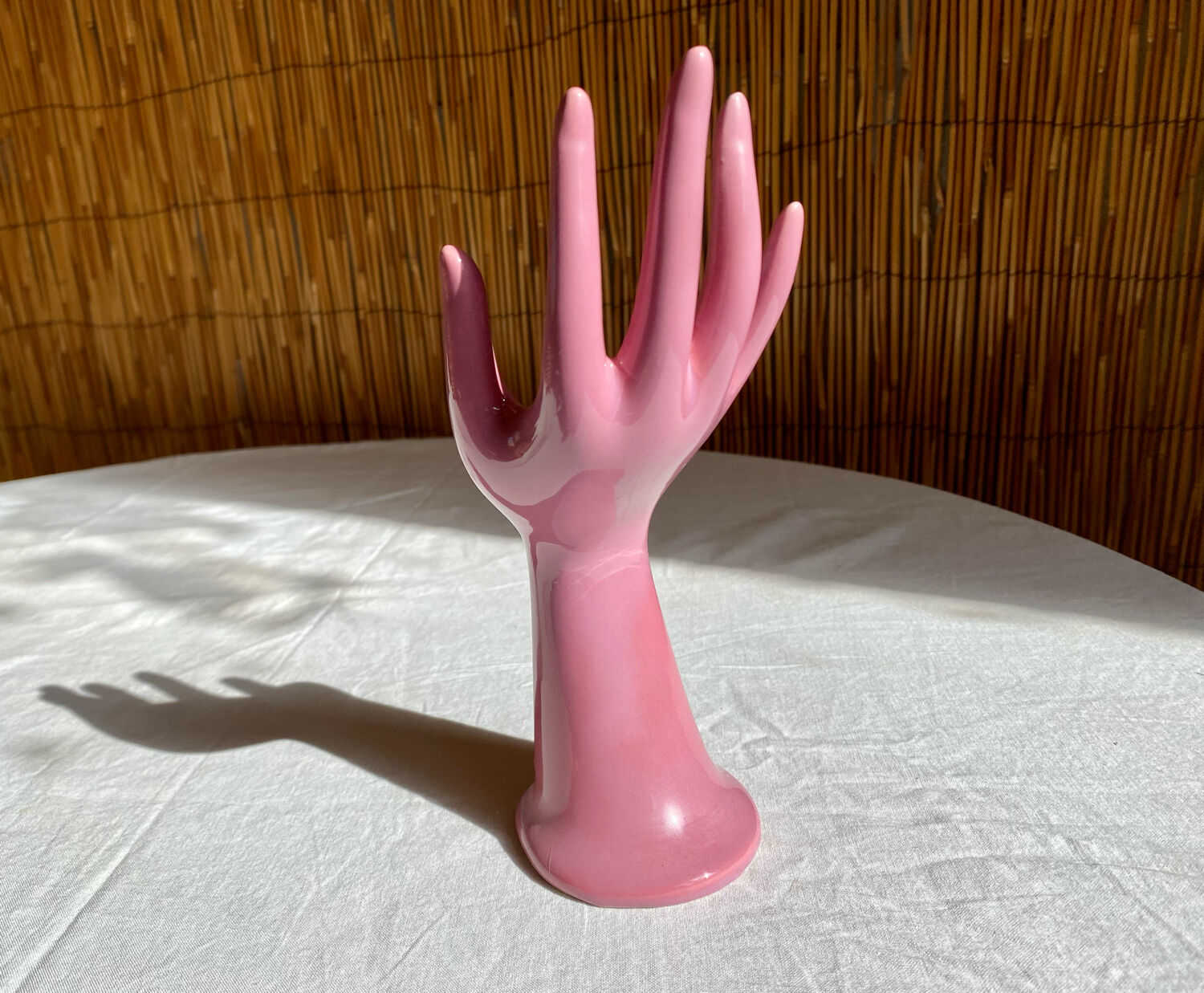 Vase soliflore fig hand in vintage ceramic 70s