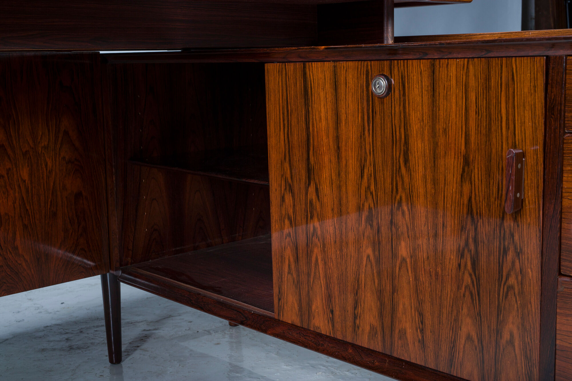 Executive Desk with Sideboard in Rosewood by Arne Vodder for Sibast Møbelfabrik, Denmark, 1950s