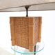 Vintage lamp 1980 bamboo foot and woven lampshade