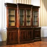Stamped Victorian bookcase Wylie & Lochhead mahogany end XIX