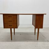 Small Danish Teak Asymmetrical Desk, 1960s.