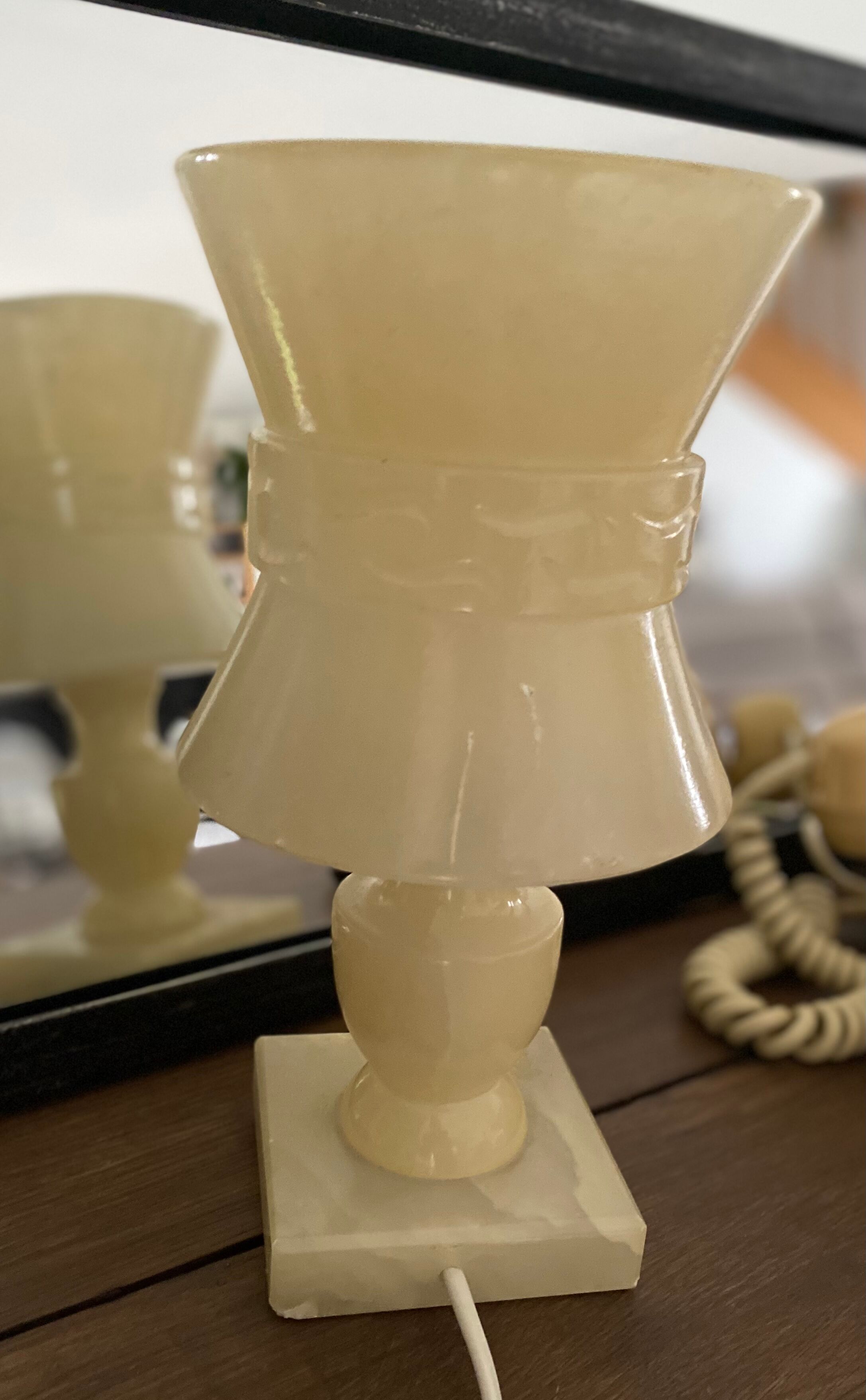 Alabaster bedside lamp