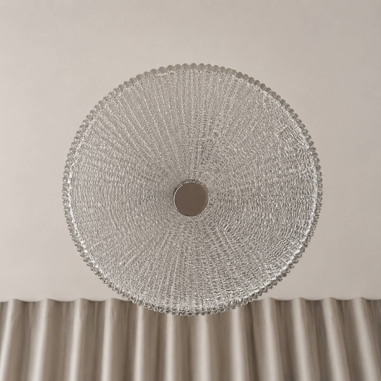 Kaiser Leuchten Mid-Century Pressed Glass Pendant Lamp, Germany, 1960s