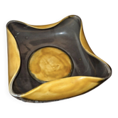 Fruit dish 1960 ceramic Vallauris yellow and grey sea foam