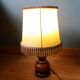 Turned wood lamp