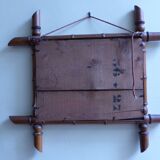 Mirror in solid beech Art Deco imitation bamboo
